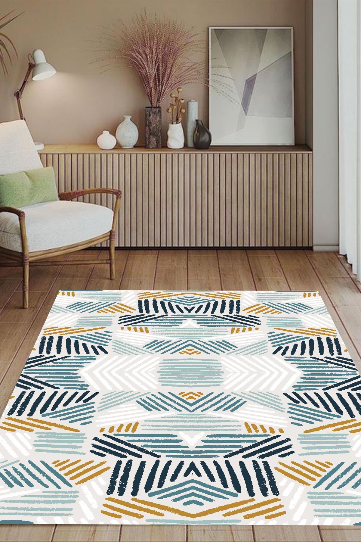 Retro Arrow Desen Halı