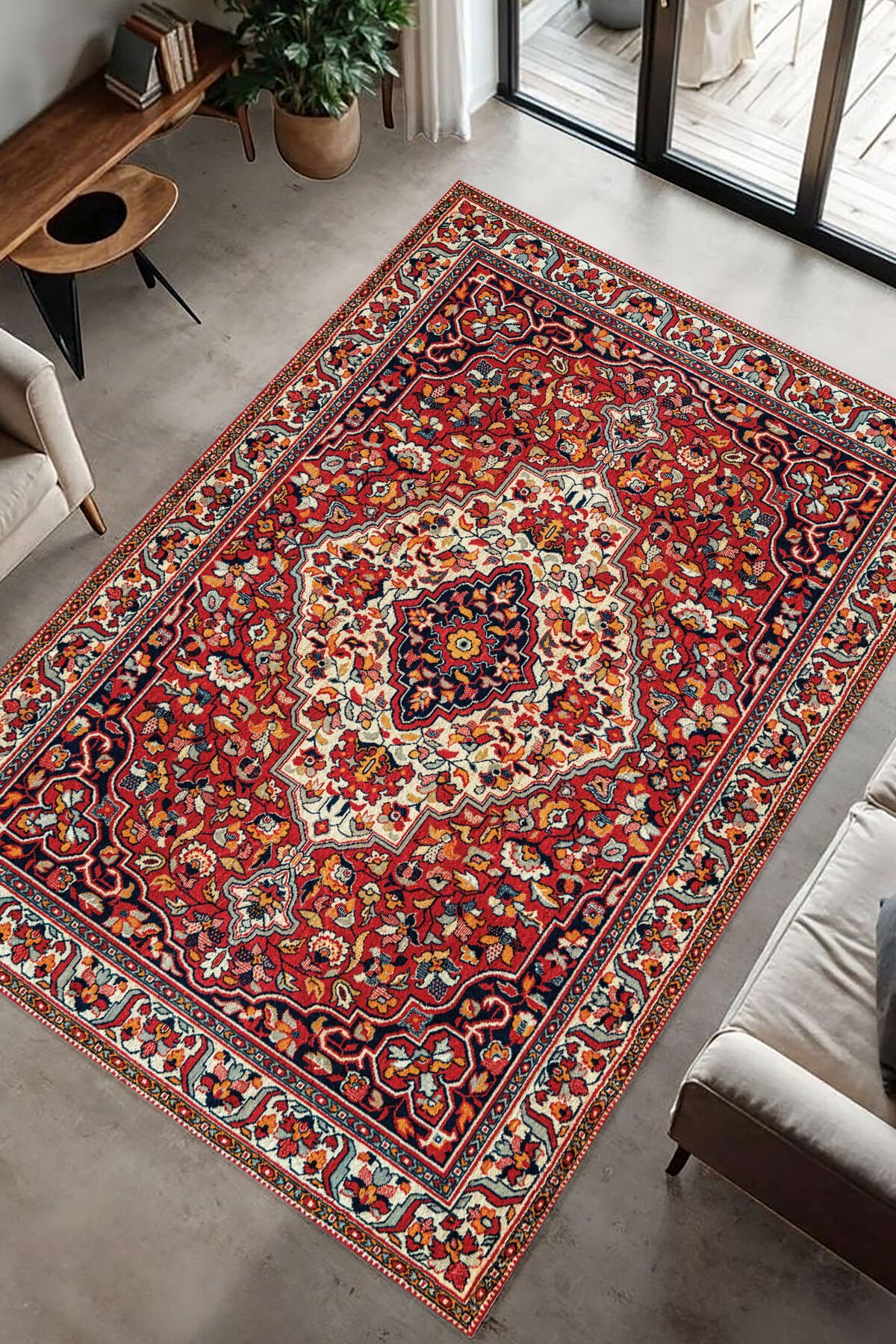 Klasik İran Tarzı Oriental Dijital Baskı Halı