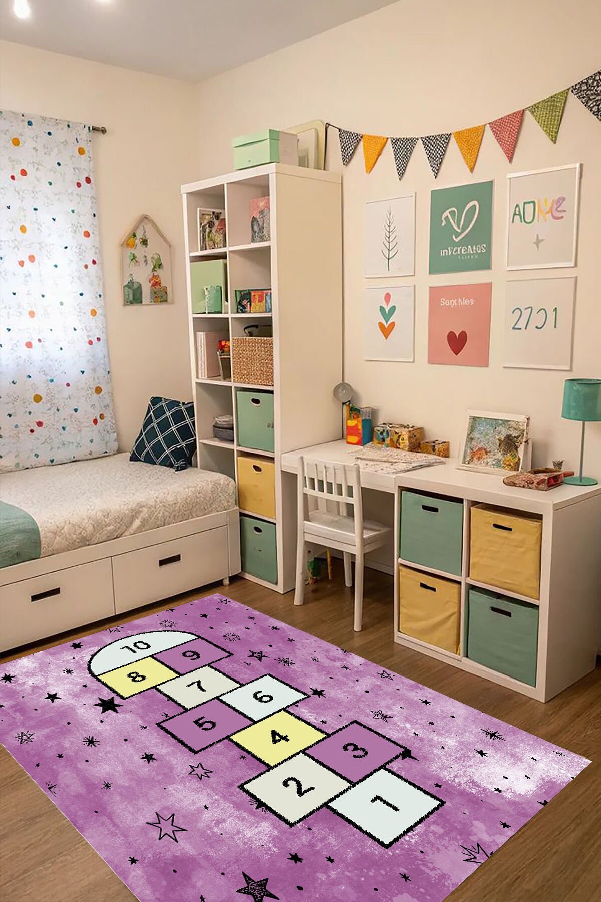 Yıldızlı Seksek Çocuk Halısı