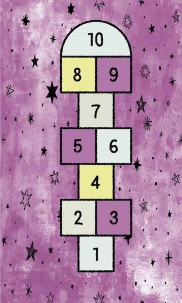 Yıldızlı Seksek Çocuk Halısı