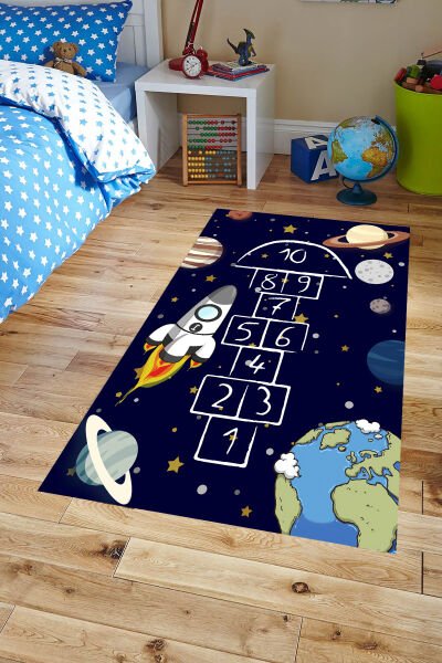 Galaksi Yolculuğu Seksek Çocuk Halısı