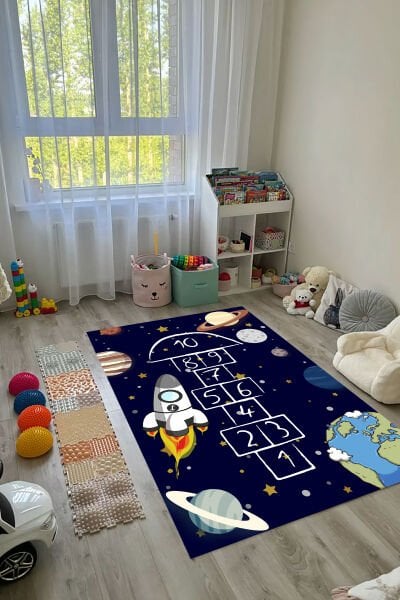 Galaksi Yolculuğu Seksek Çocuk Halısı