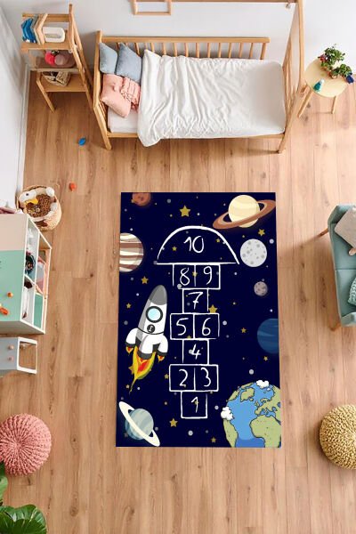 Galaksi Yolculuğu Seksek Çocuk Halısı