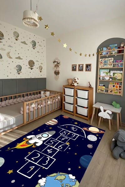 Galaksi Yolculuğu Seksek Çocuk Halısı