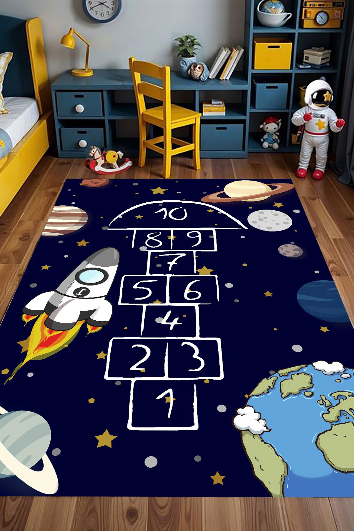 Galaksi Yolculuğu Seksek Çocuk Halısı