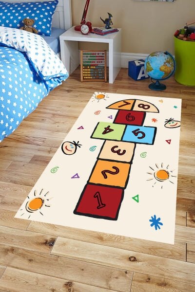 Neşeli Günler Seksek Çocuk Halısı