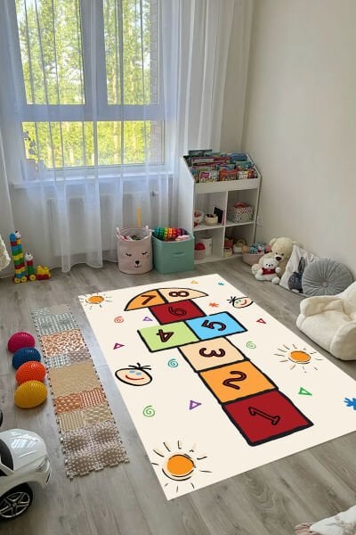 Neşeli Günler Seksek Çocuk Halısı