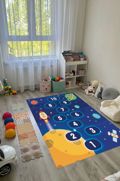 Yıldızlara Yolculuk Seksek Çocuk Halısı