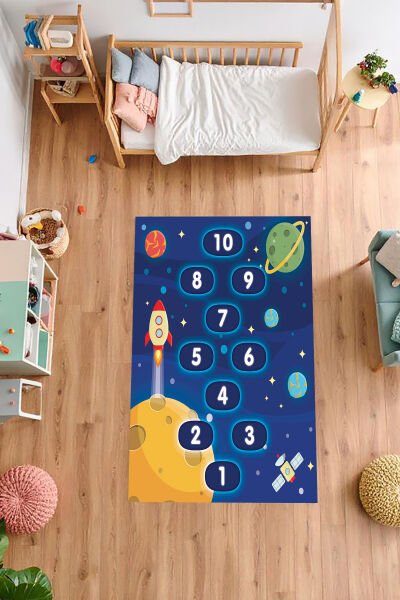 Yıldızlara Yolculuk Seksek Çocuk Halısı