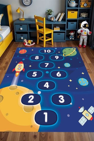 Yıldızlara Yolculuk Seksek Çocuk Halısı