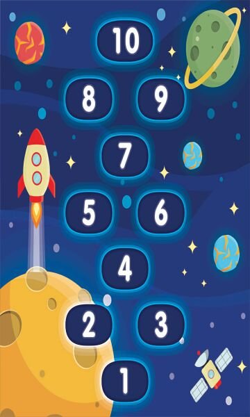 Yıldızlara Yolculuk Seksek Çocuk Halısı